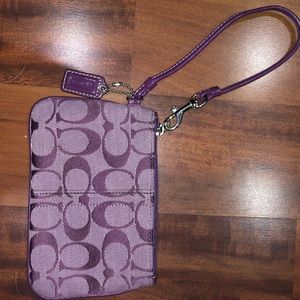 Purple Coach wristlet
